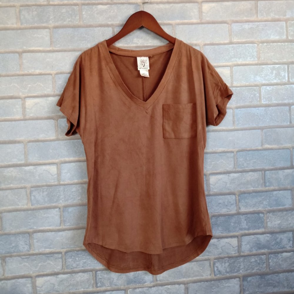 Solid color V-neck short sleeve